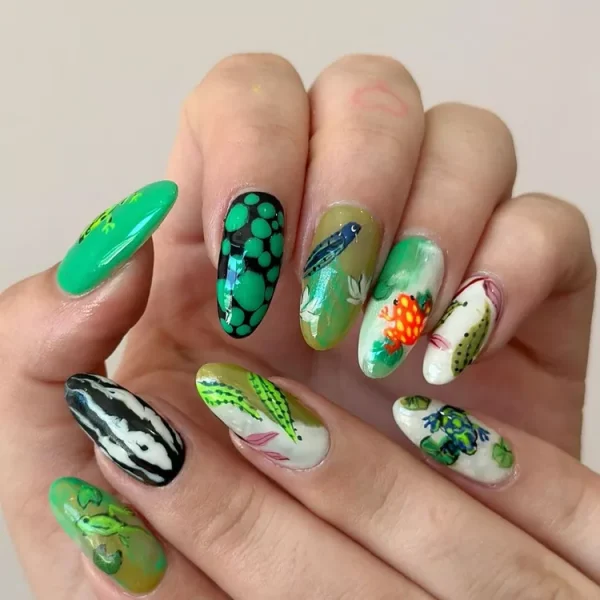 Abstract-Green-Mix-n-Match-Nails-InStyle-Tropical-Nail-Ideas-2386181abe1649788ad47928c965b05b